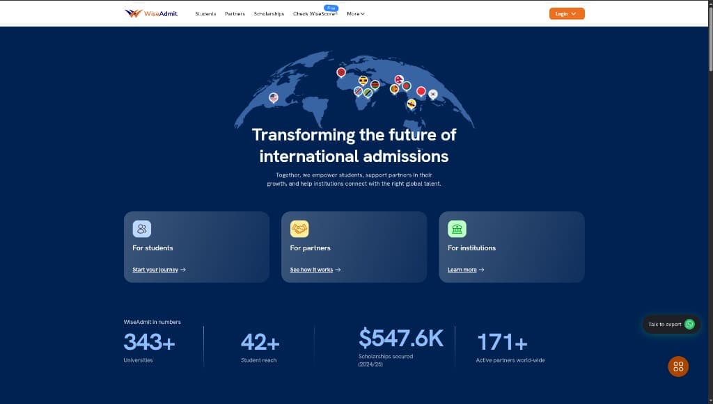 WiseAdmit — international admissions platform
